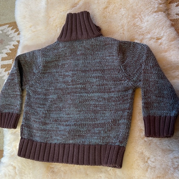 Tea Collection Kids Zip Up Sweater Cardigan Brown and Teal OG Designs - Picture 4 of 9